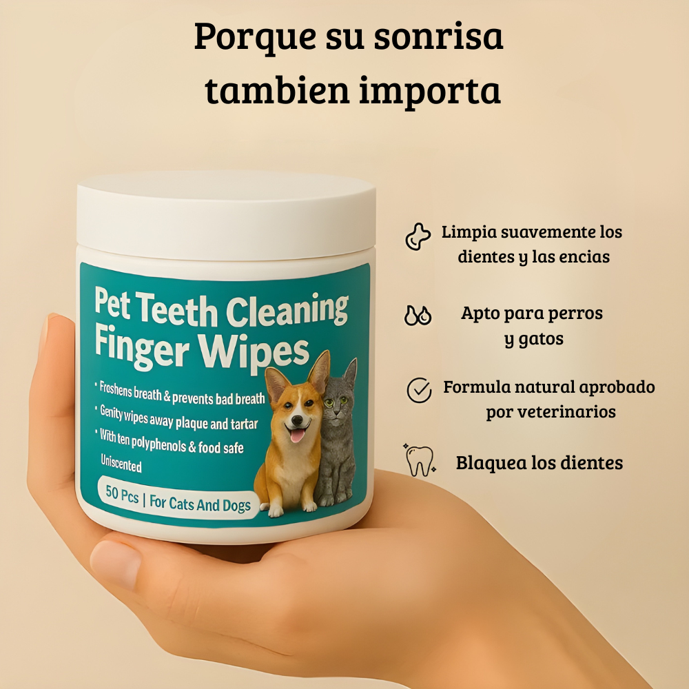 Toallitas Dentales Naturales Para Mascotas